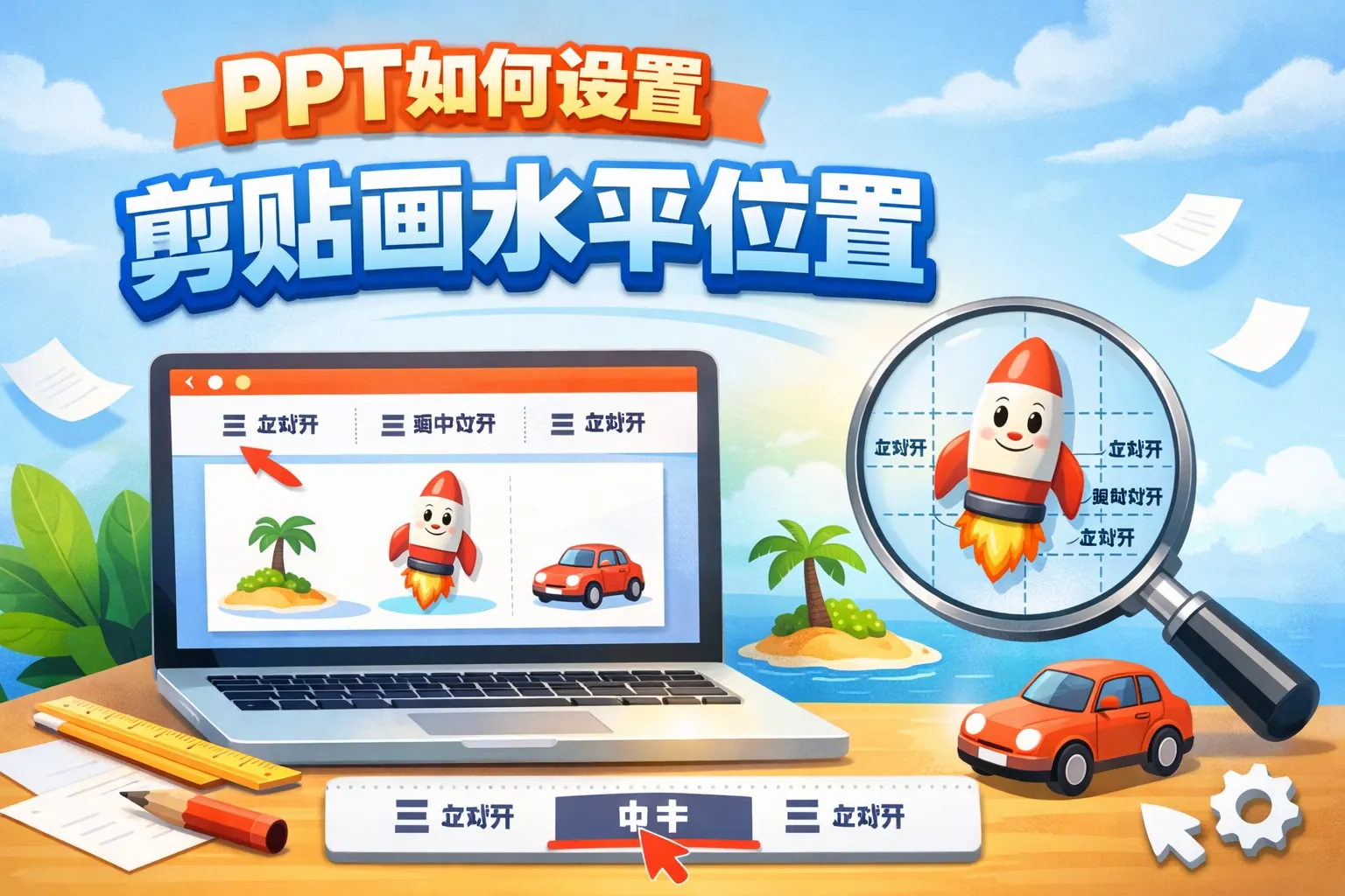 ppt如何设置剪贴画水平位置