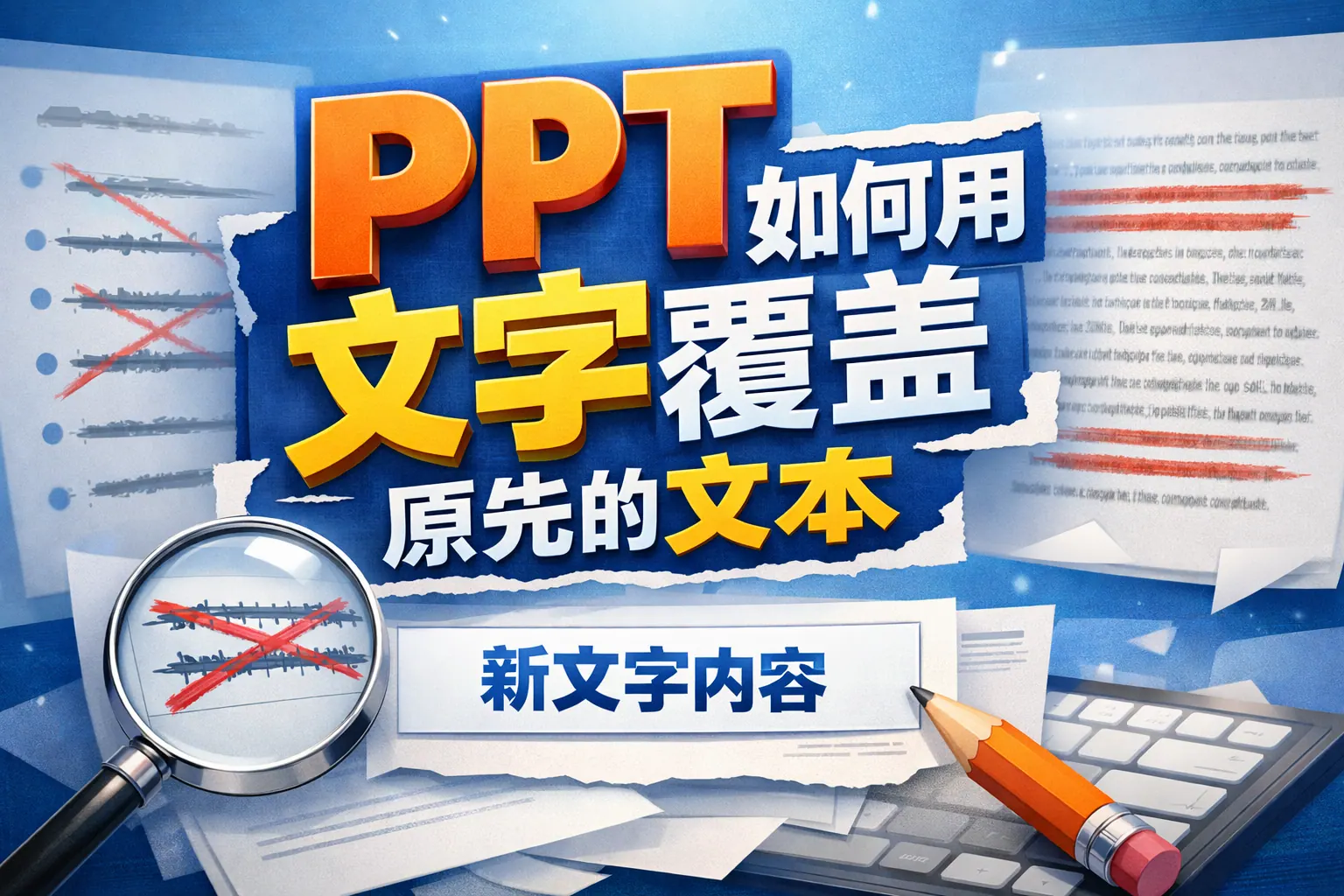 ppt如何用文字覆盖原先的文本