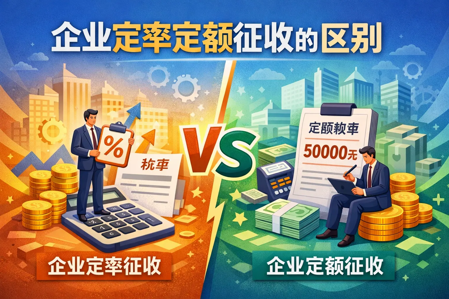 企业定率定额征收的区别