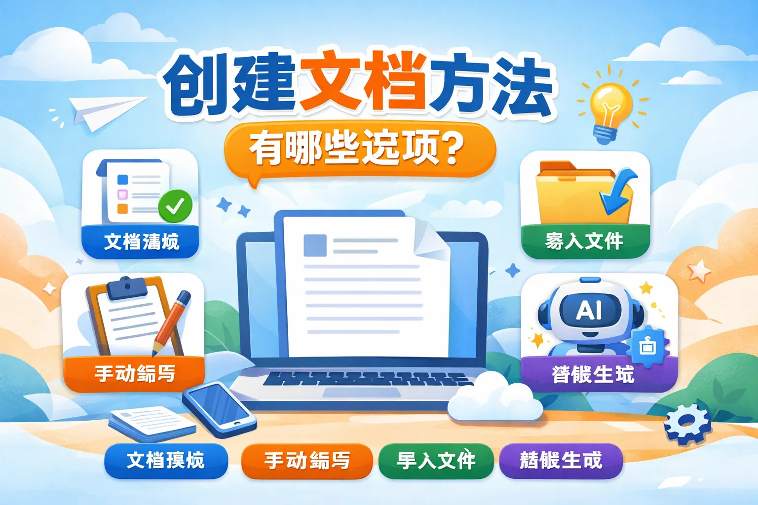 创建文档方法有哪些选项