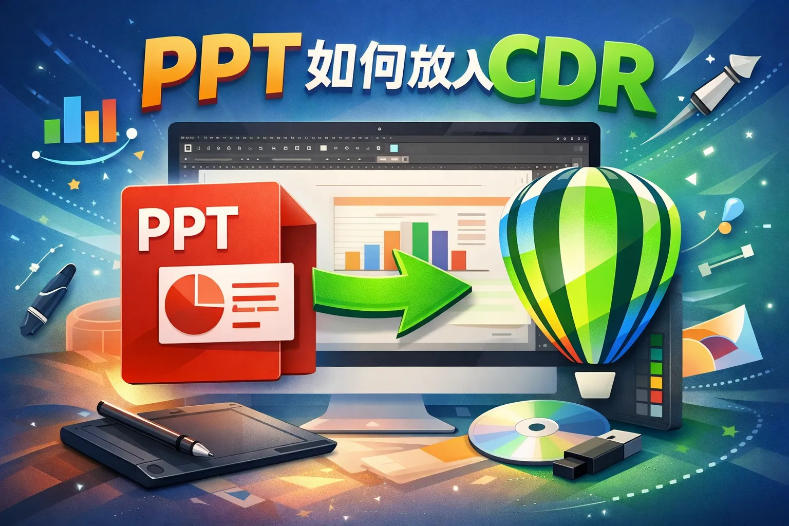 ppt如何放入cdr