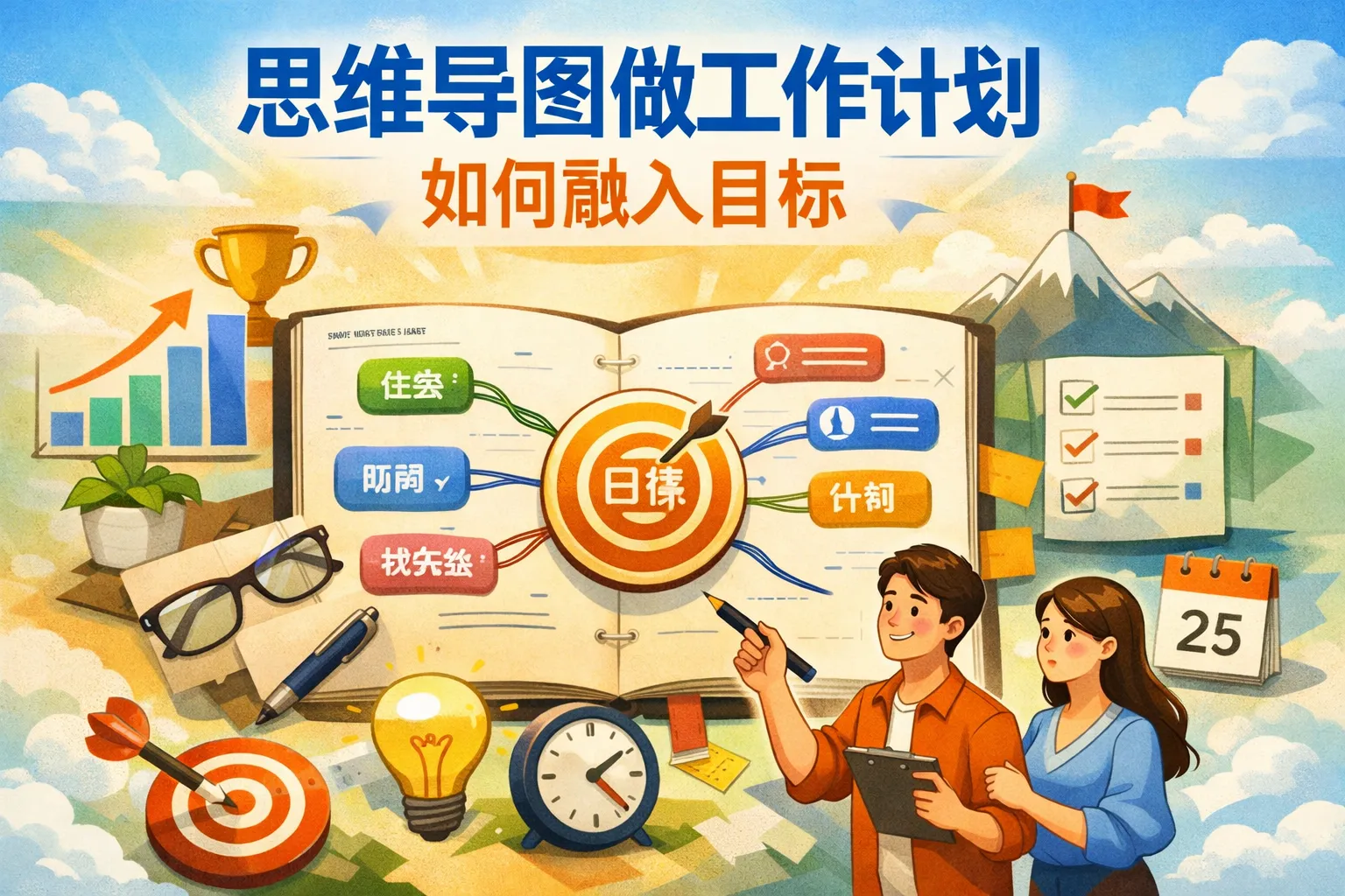 思维导图做工作计划如何融入目标