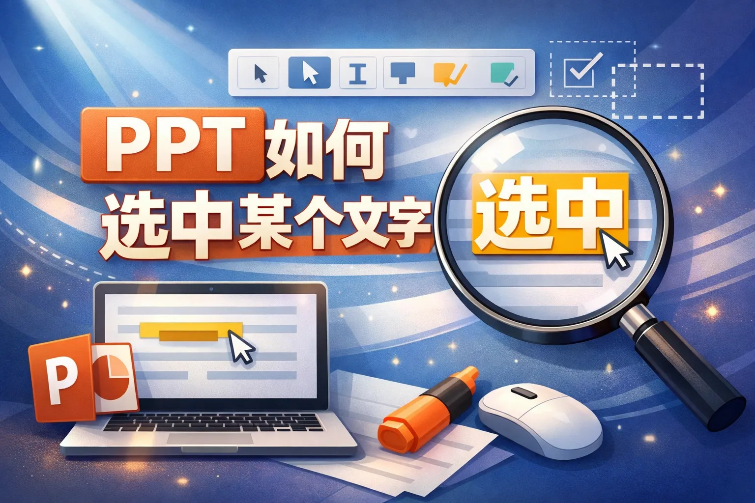 ppt如何选中某个文字