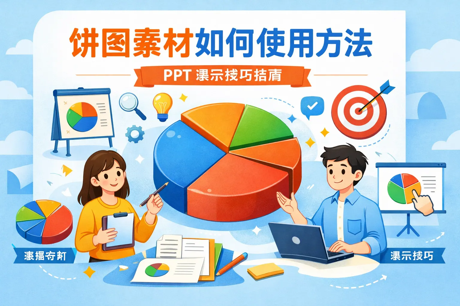 ppt 饼图素材如何使用方法