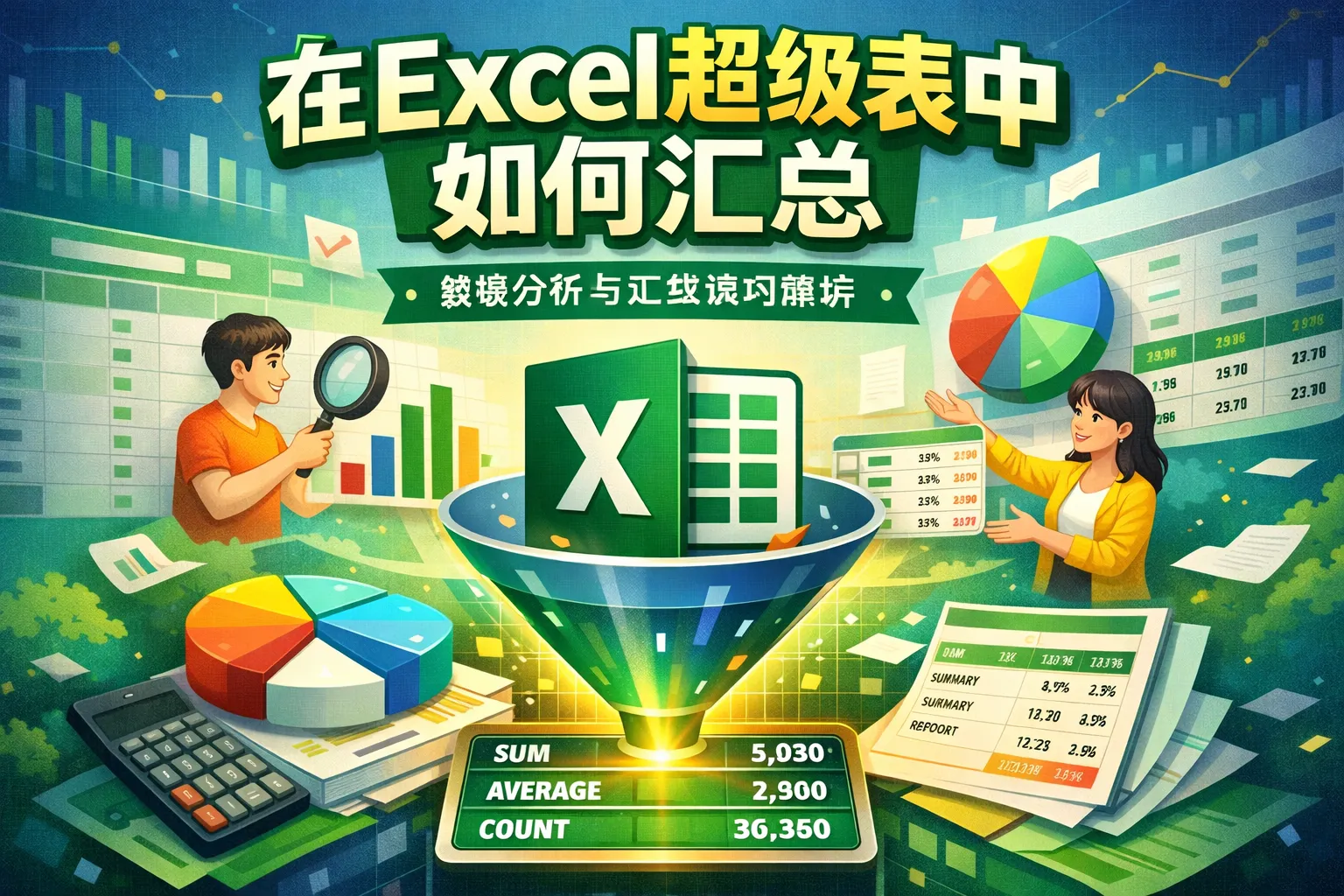 在excel超级表中如何汇总