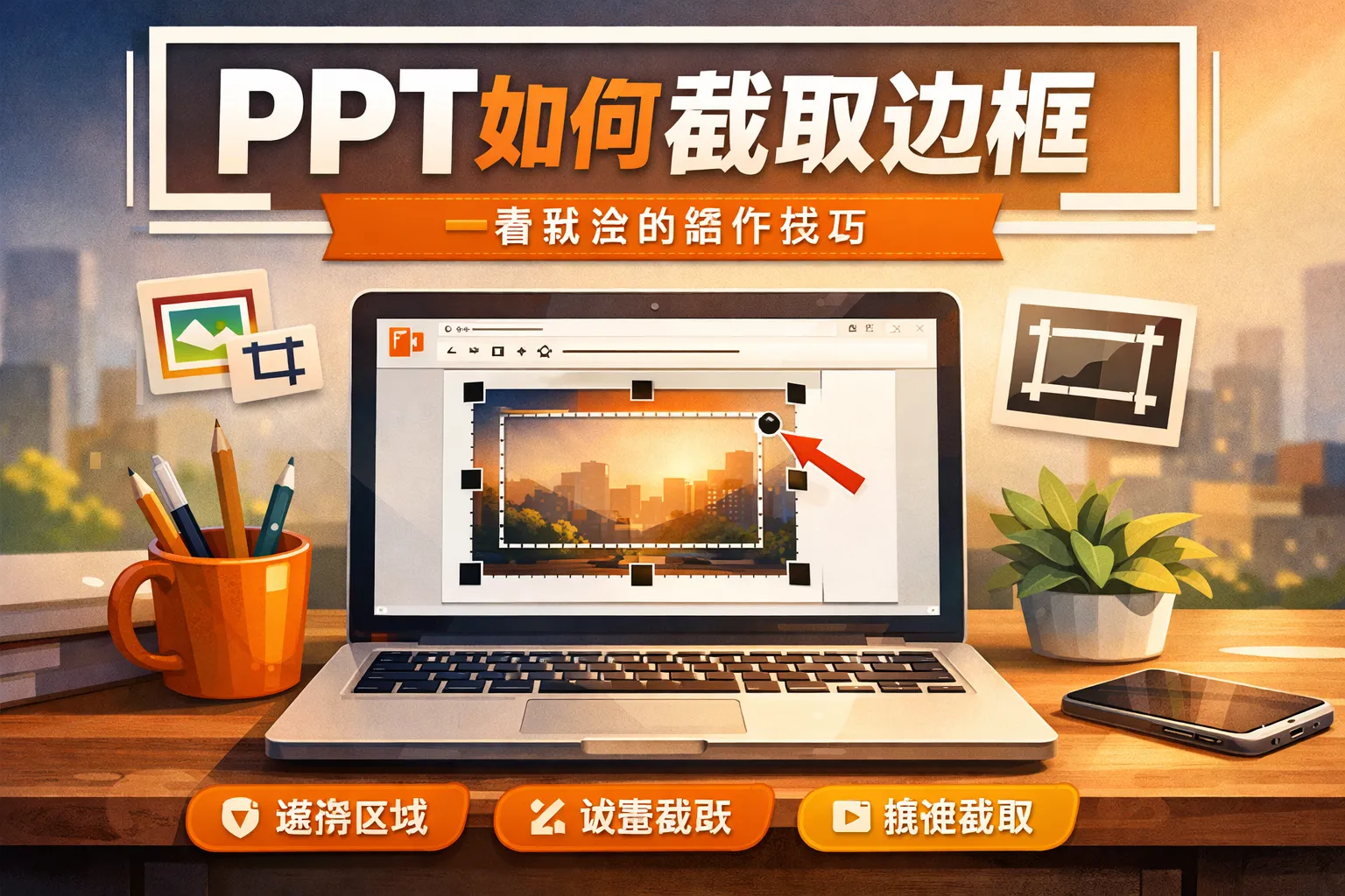 ppt如何截取边框