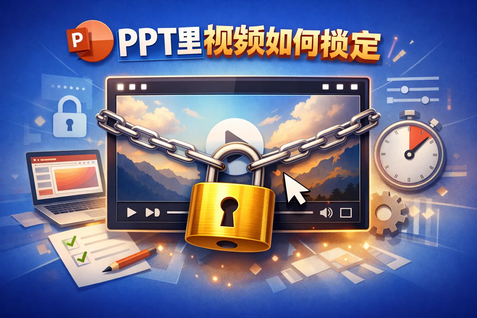 ppt里视频如何锁定
