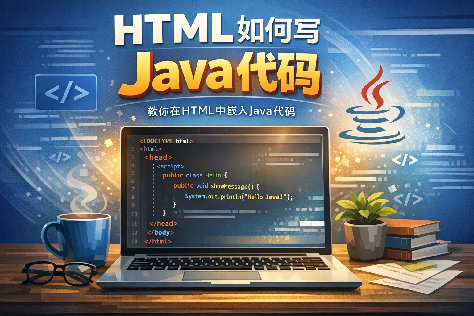 html如何写java代码