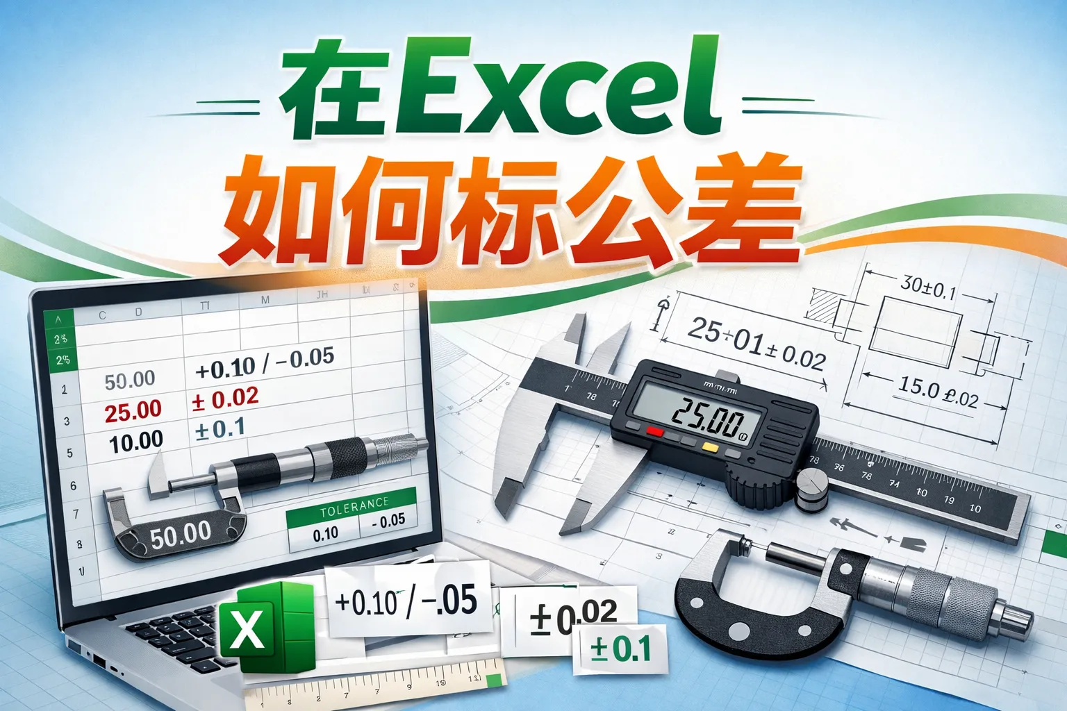 在excel如何标公差