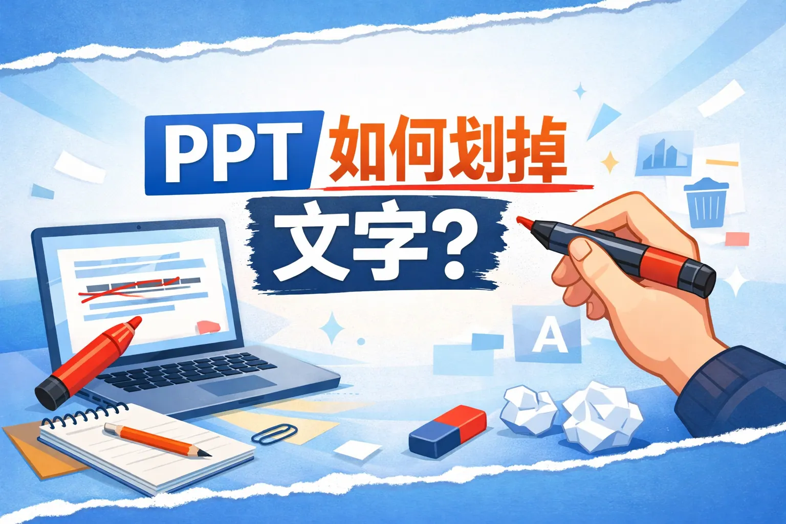 ppt如何划掉文字