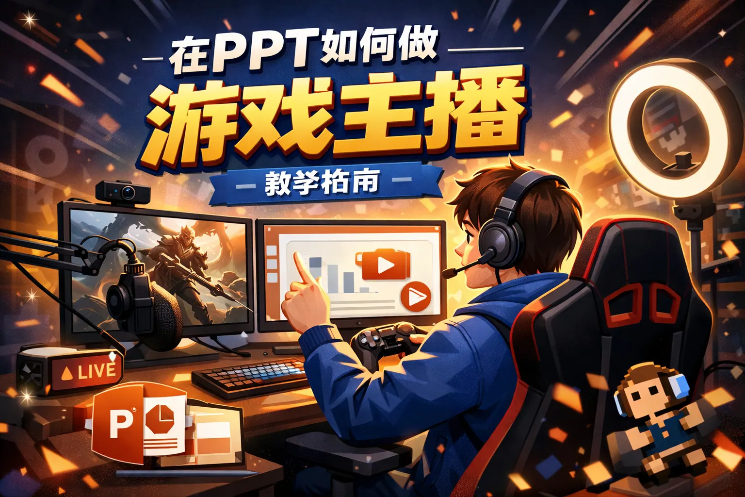 在ppt如何做游戏主播