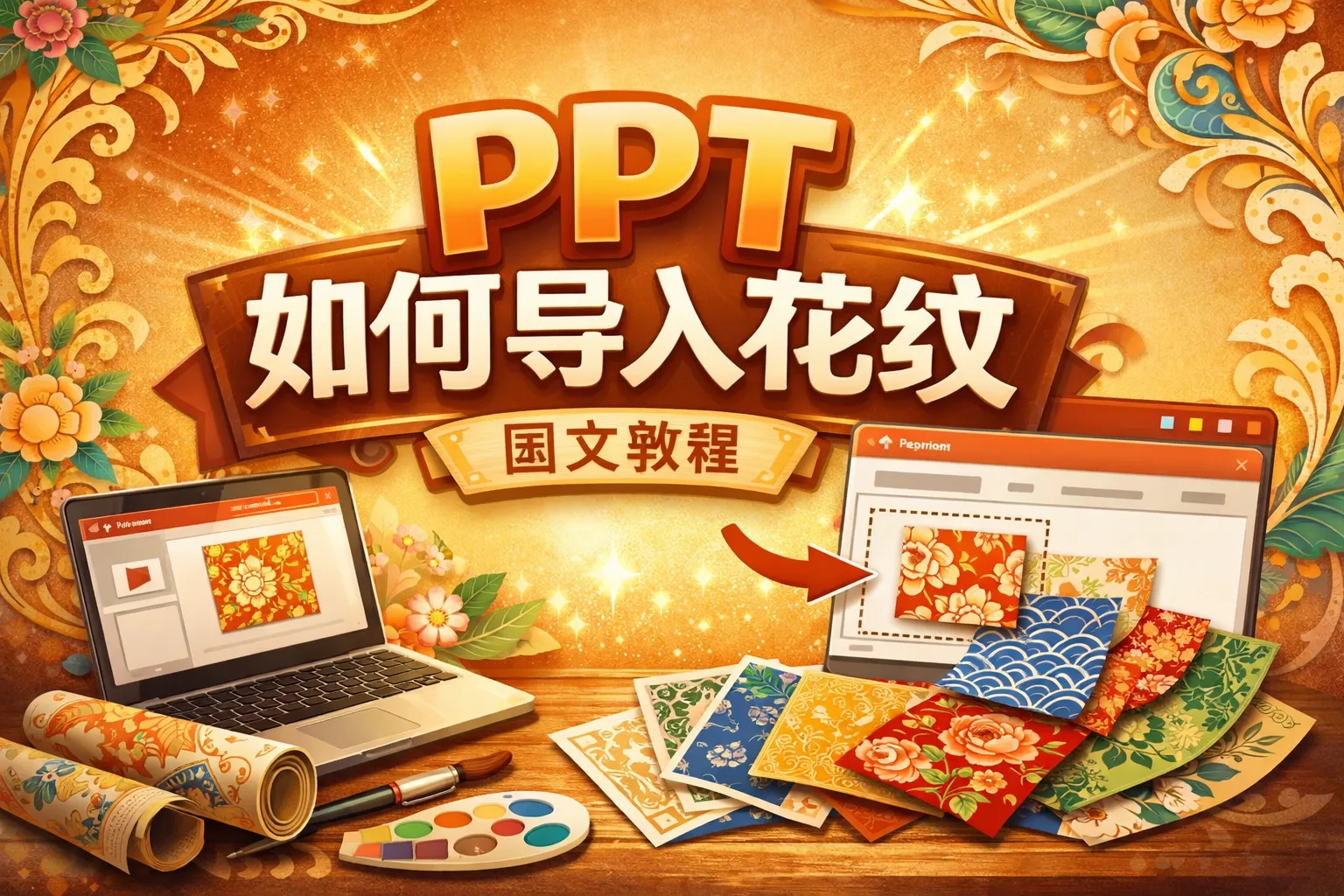 ppt如何导入花纹