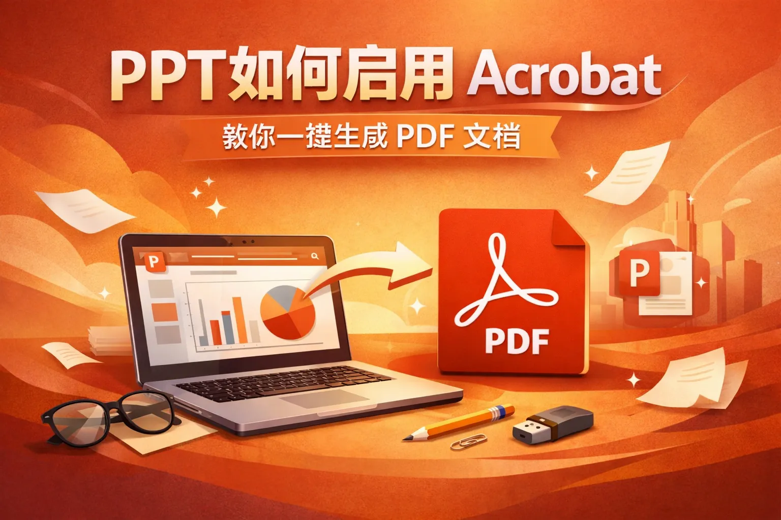 ppt如何启用Acrobat