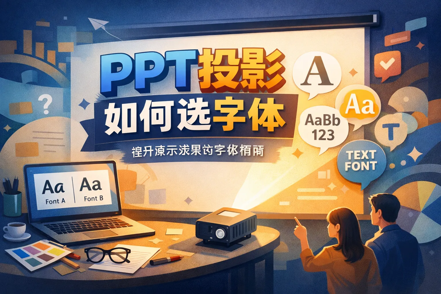 ppt投影如何选字体