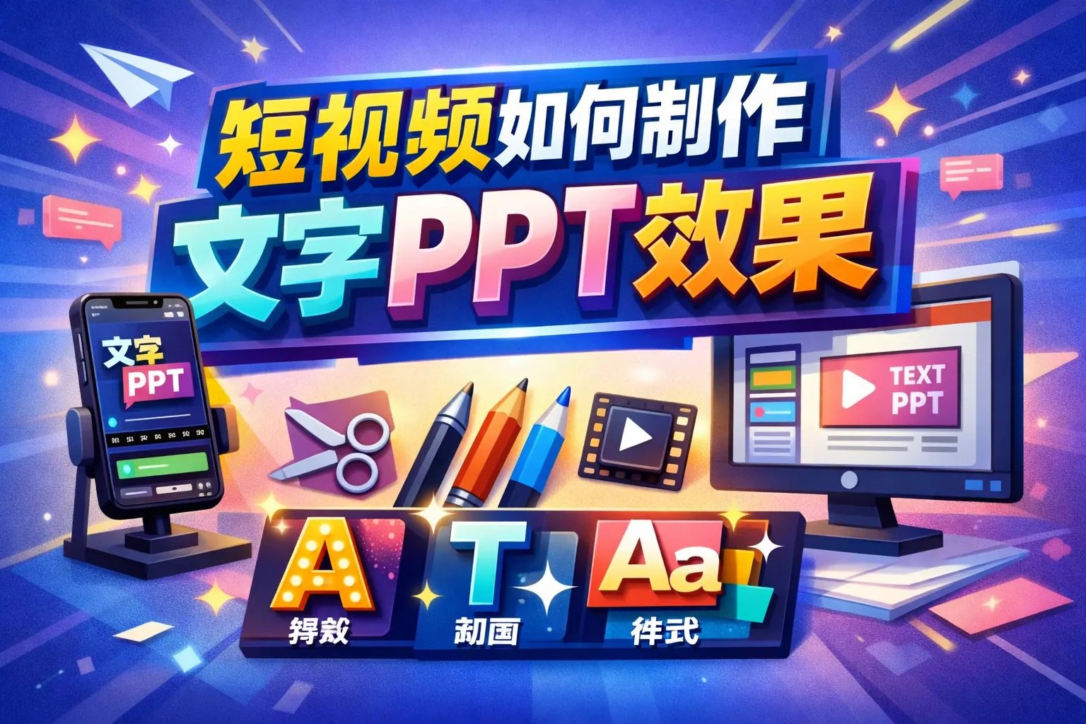 短视频如何制作文字ppt效果