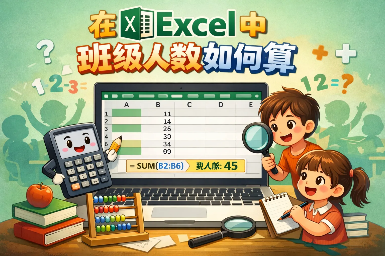 在excel中班级人数如何算