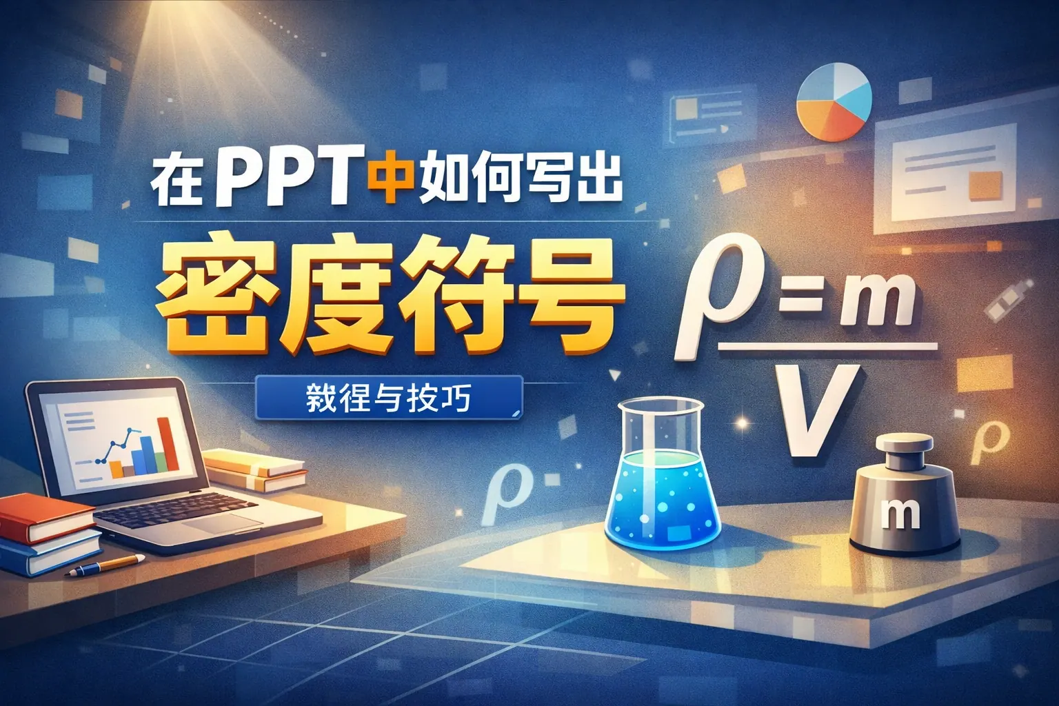 在ppt中如何写出密度符号