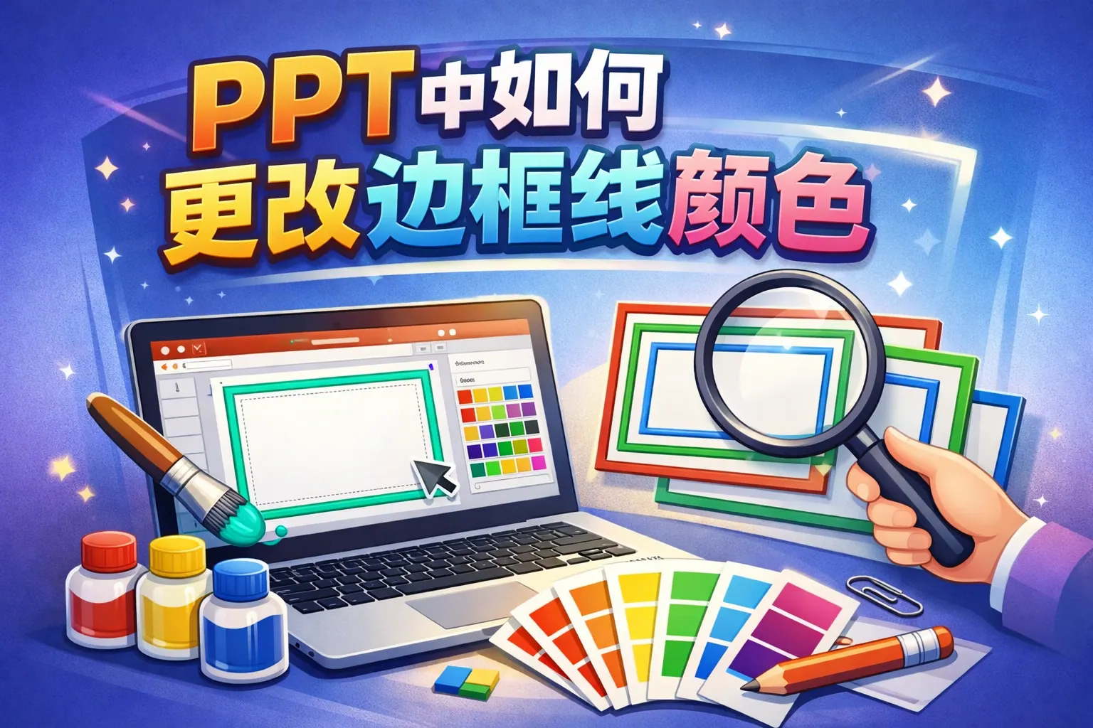 ppt中如何更改边框线颜色