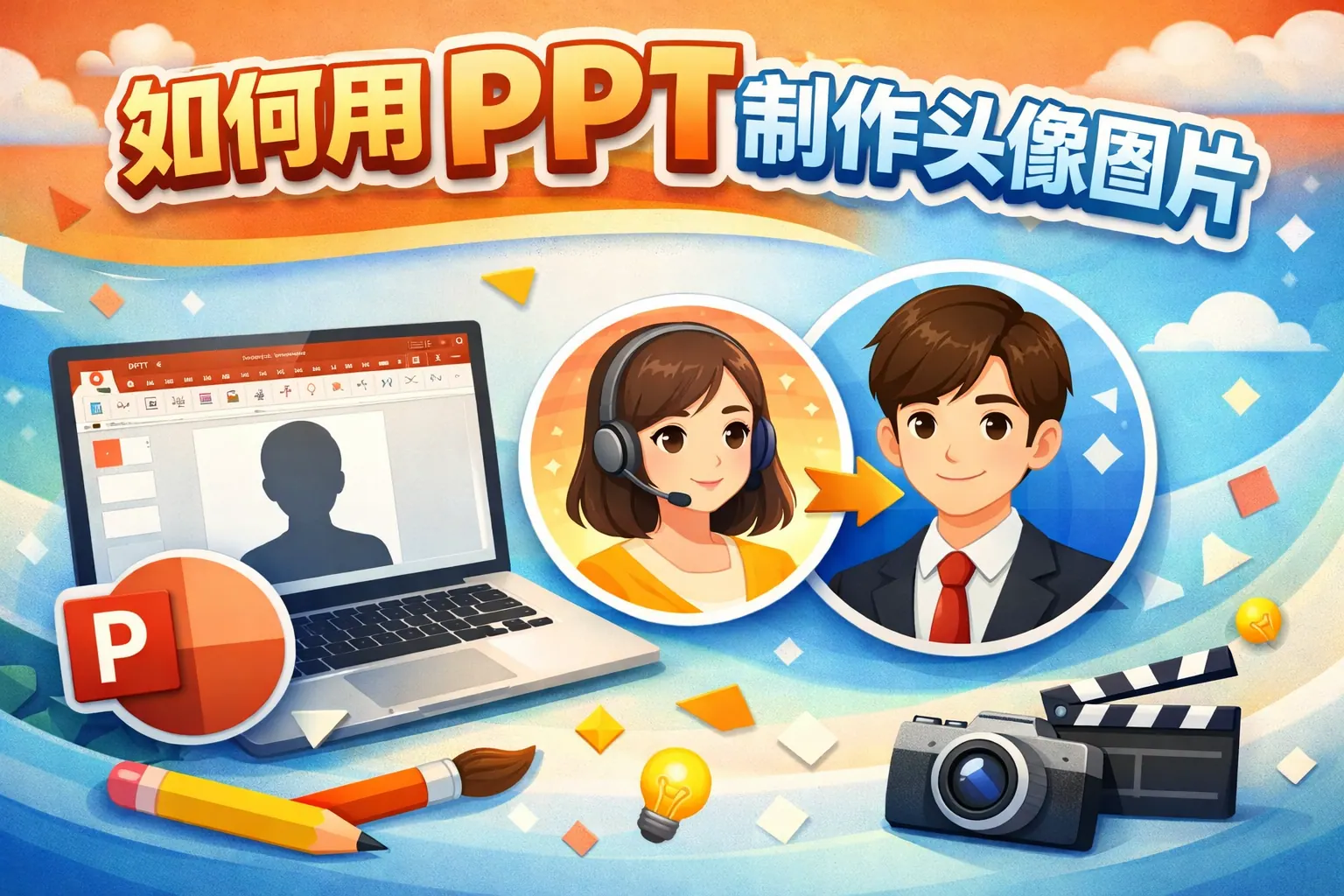 如何用ppt制作头像图片