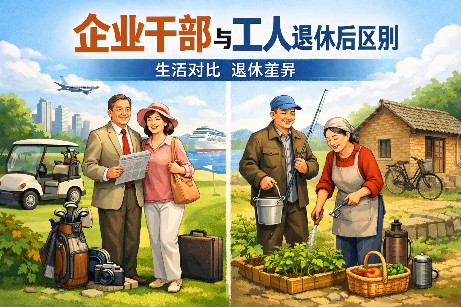 企业干部工人退休后区别