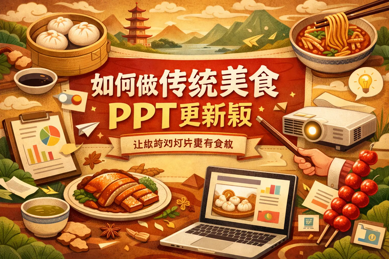 如何做传统美食ppt更新颖