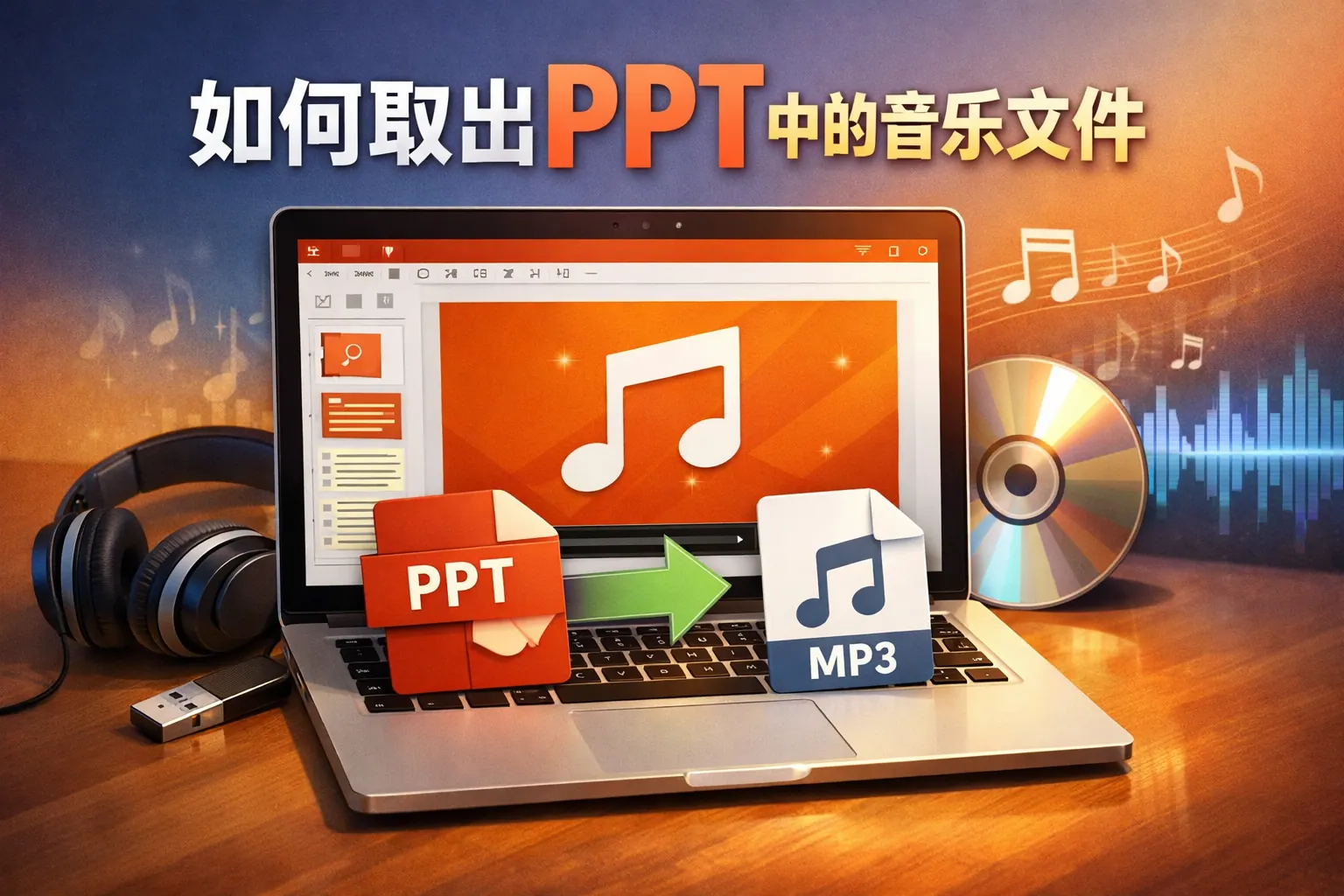 如何取出ppt中的音乐文件