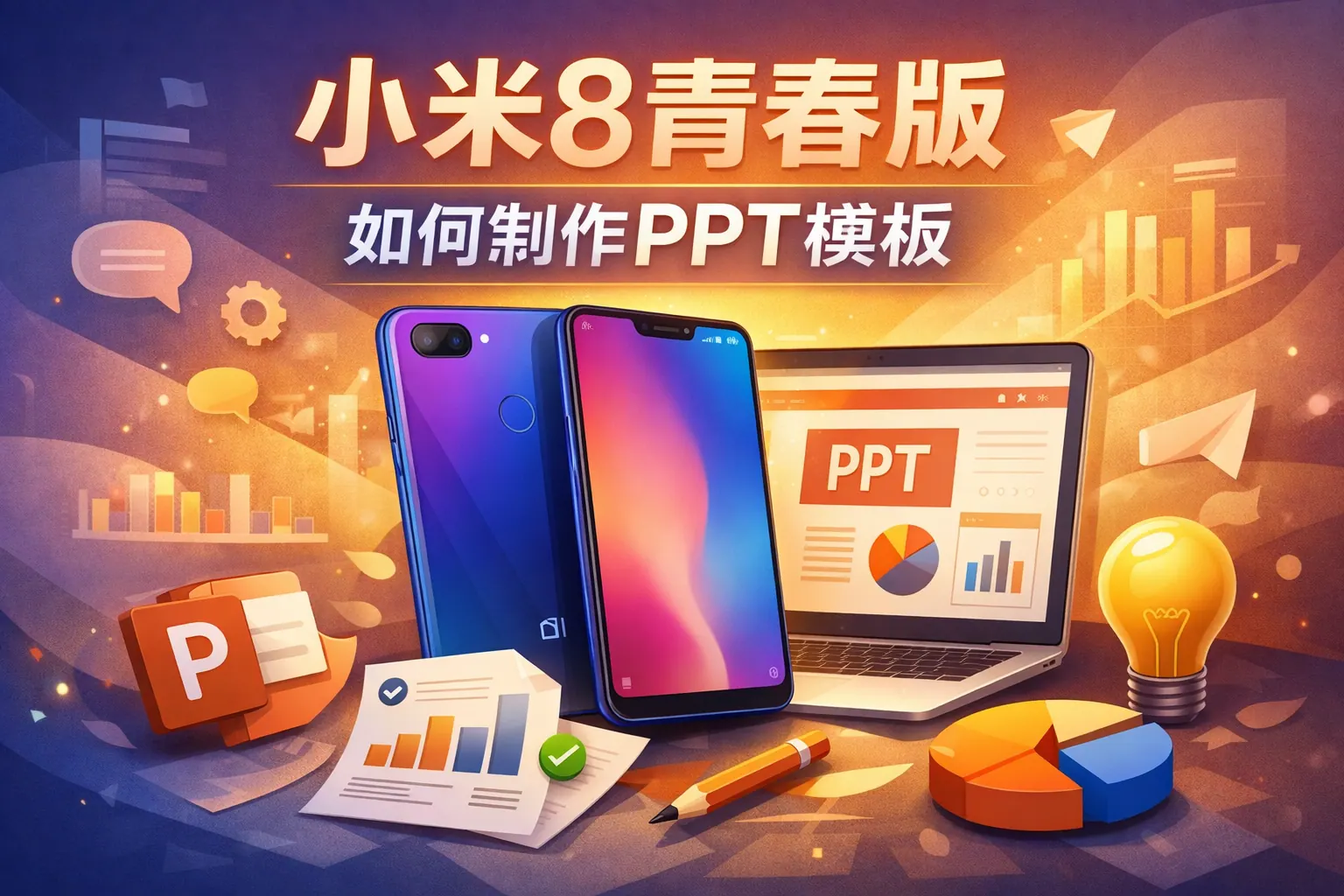 小米8青春版如何制作ppt模板