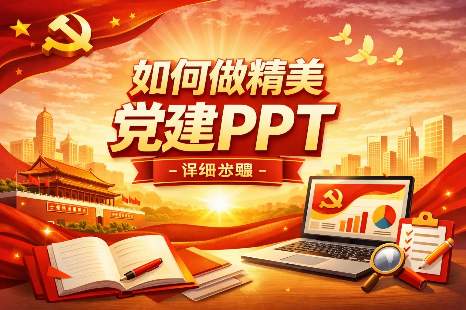 如何做精美党建ppt详细步骤