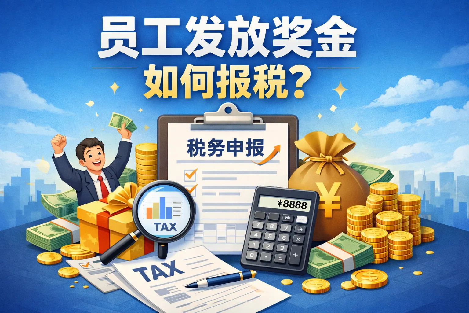 员工发放奖金如何报税