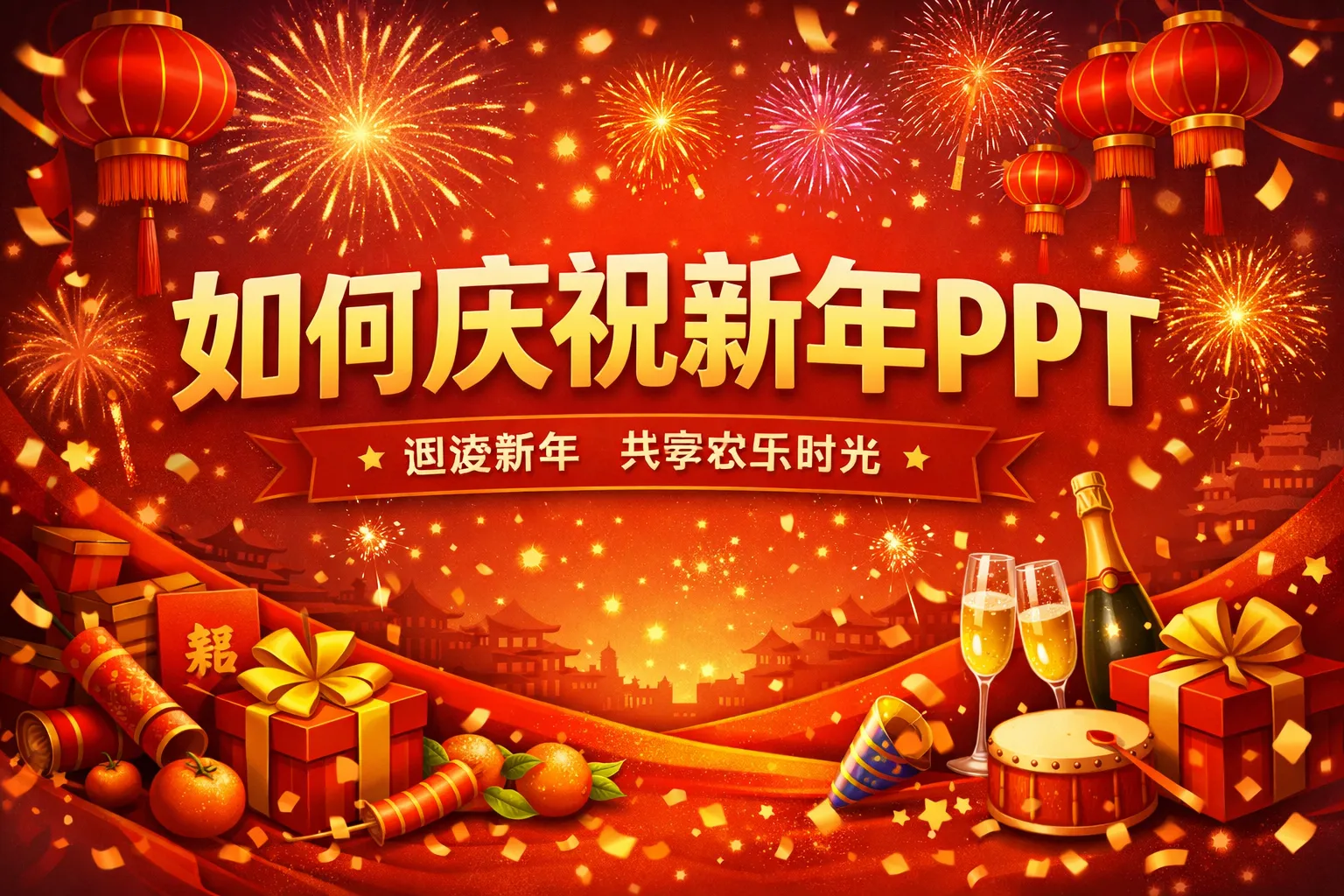 如何庆祝新年PPT