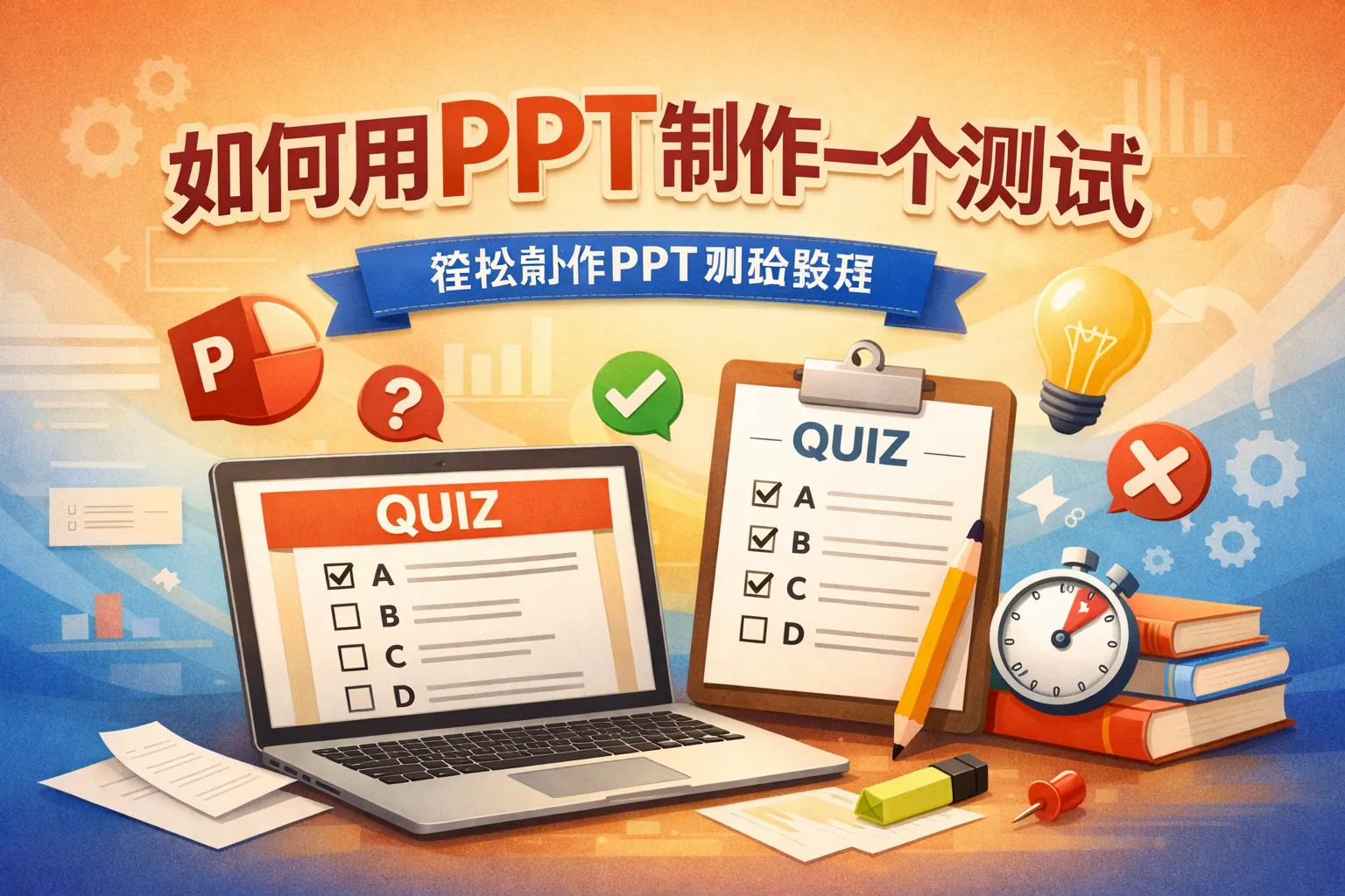 如何用ppt制作一个测试