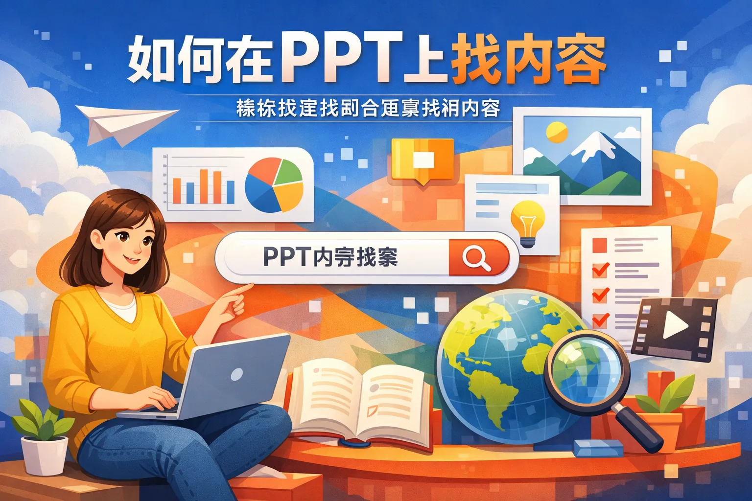 如何在ppt上找内容