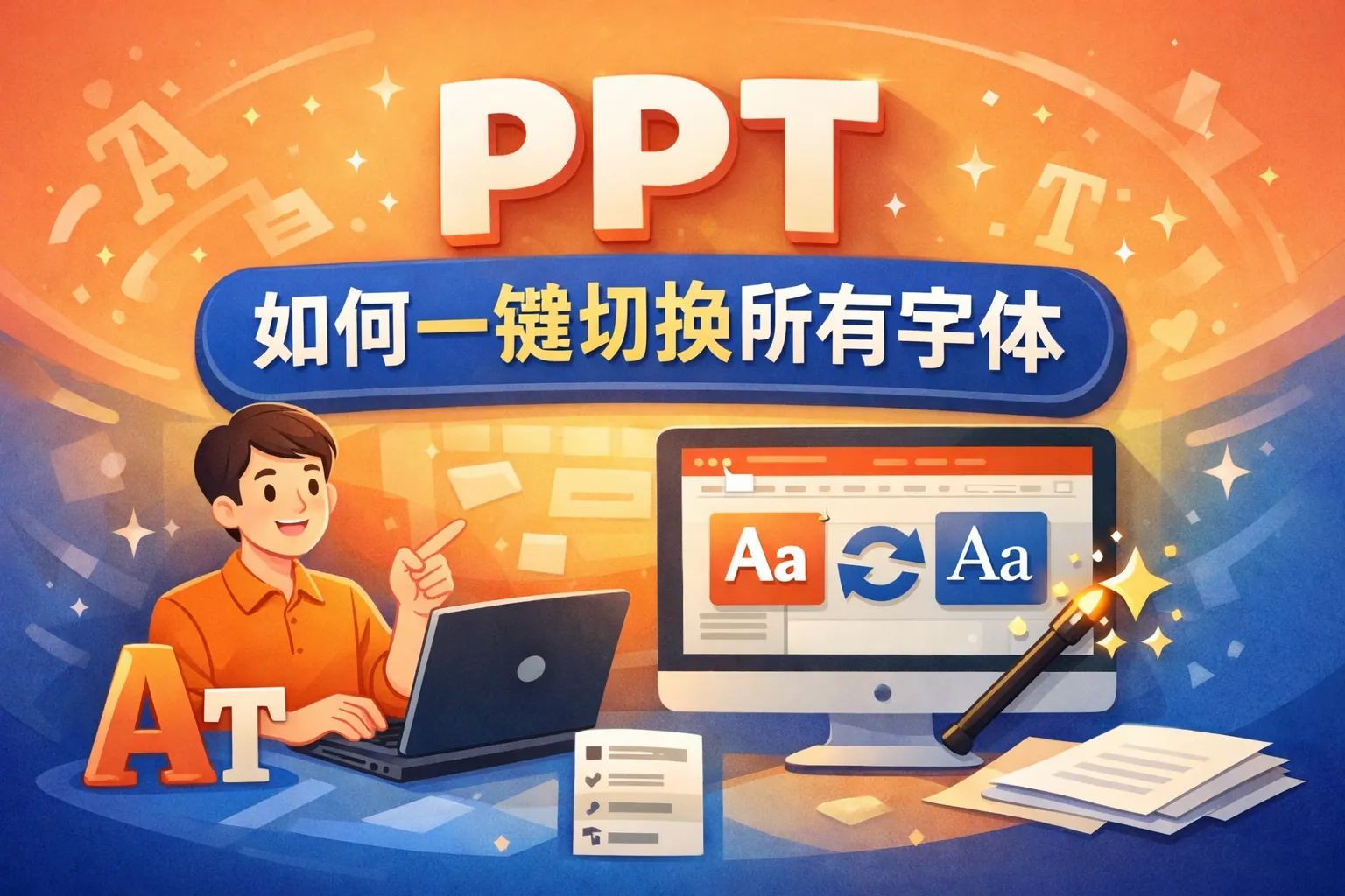 ppt如何一键切换所有字体