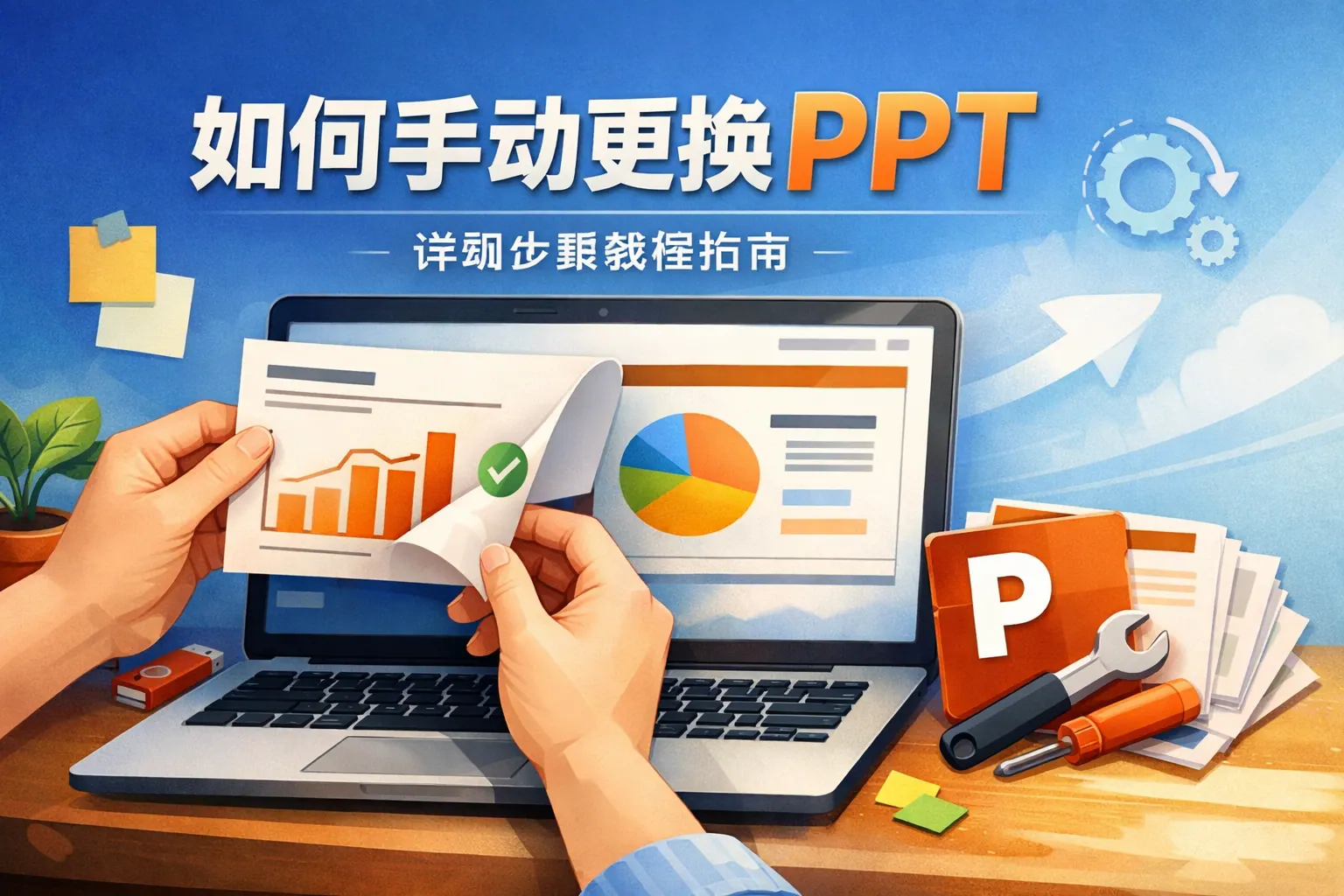 如何手动更换ppt