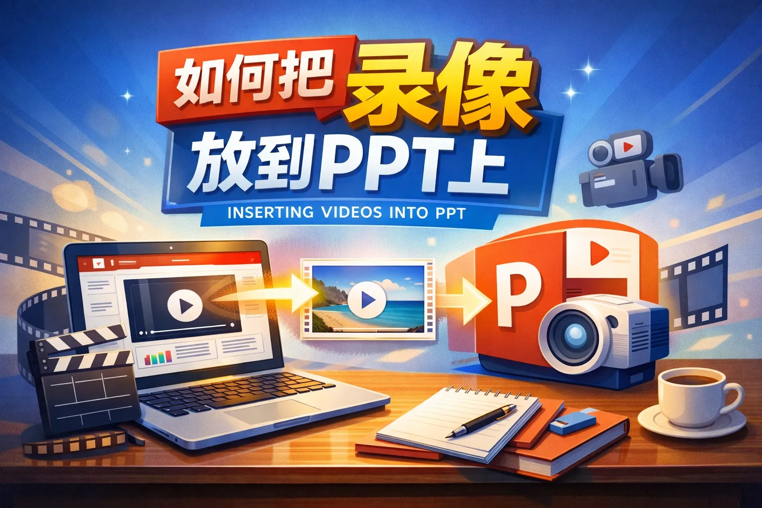 如何把录像放到ppt上