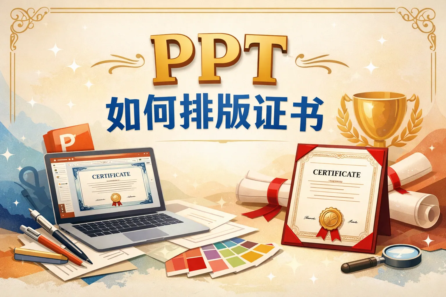 ppt如何排版证书