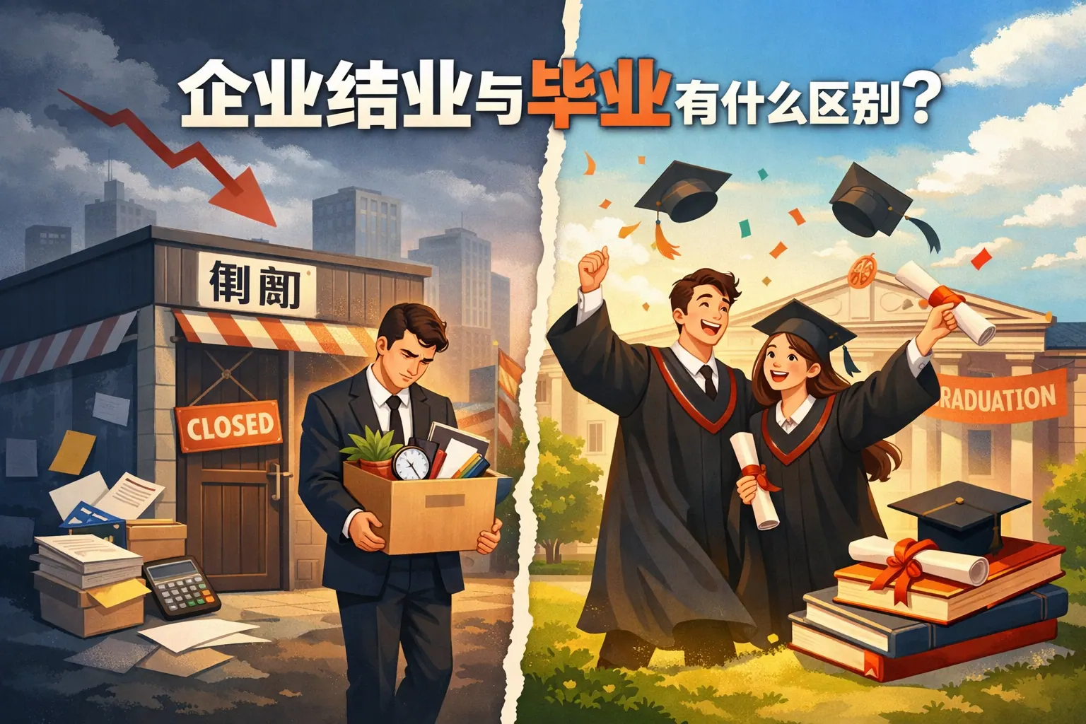 企业结业毕业有什么区别