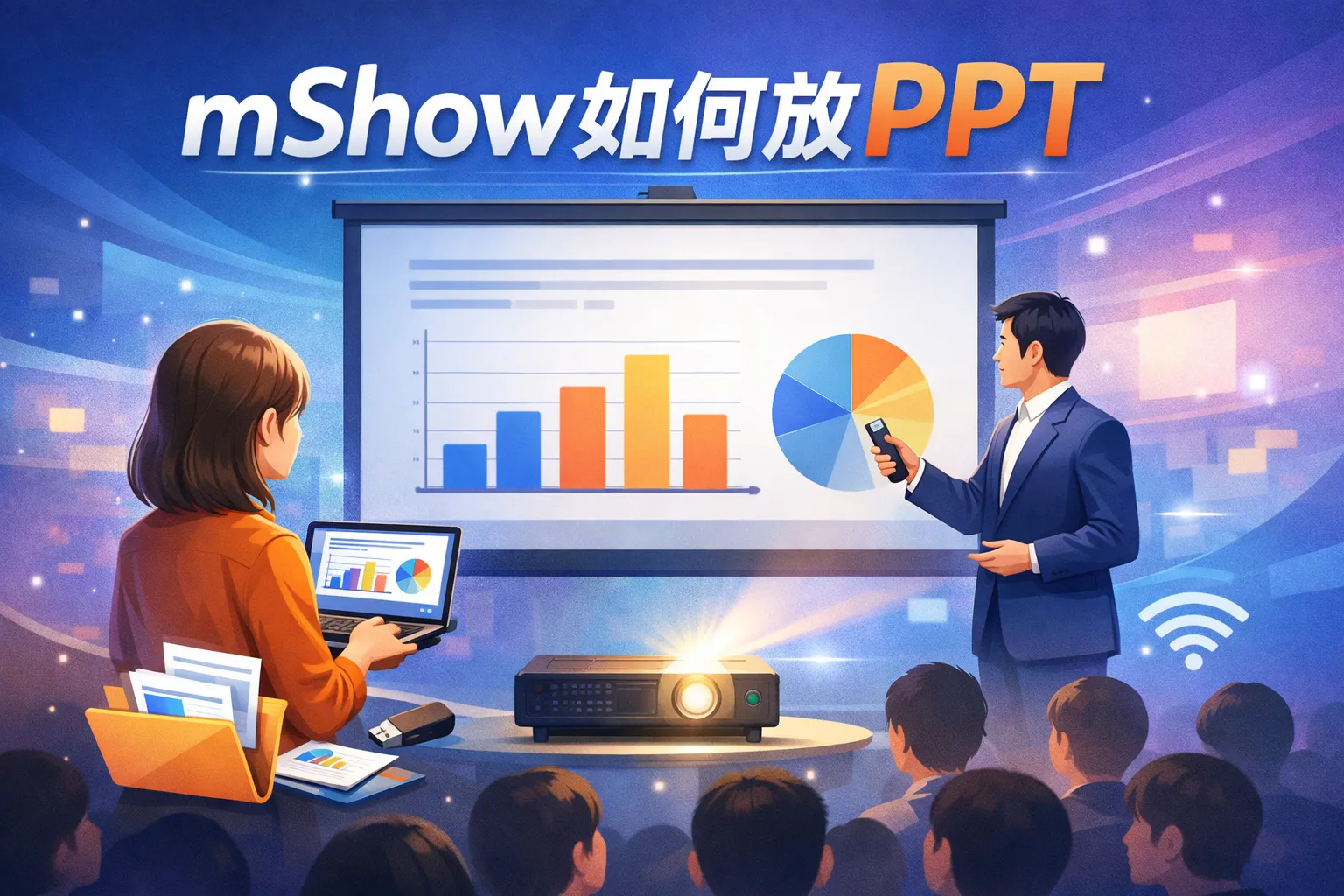 mshow如何放ppt