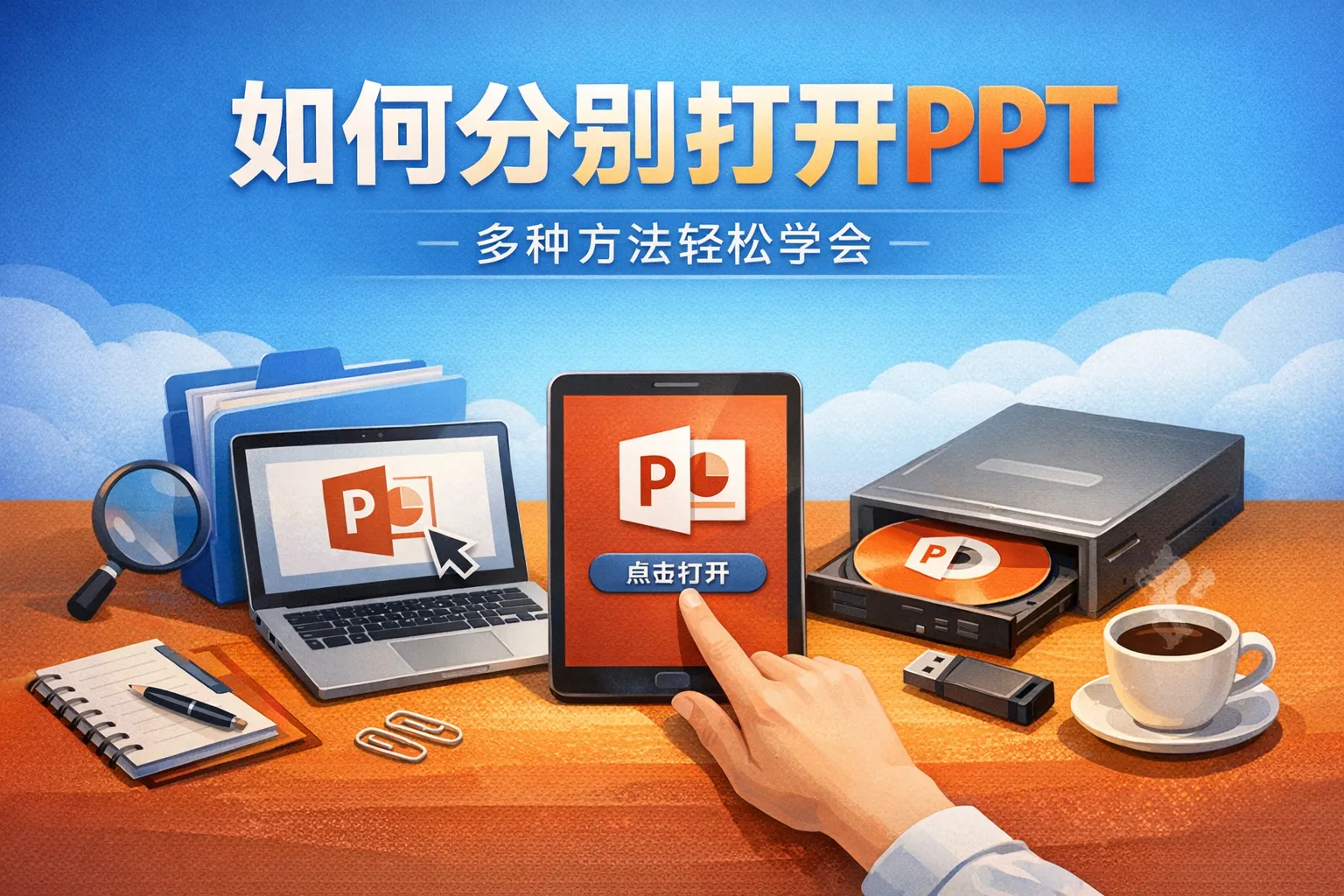 如何分别打开ppt