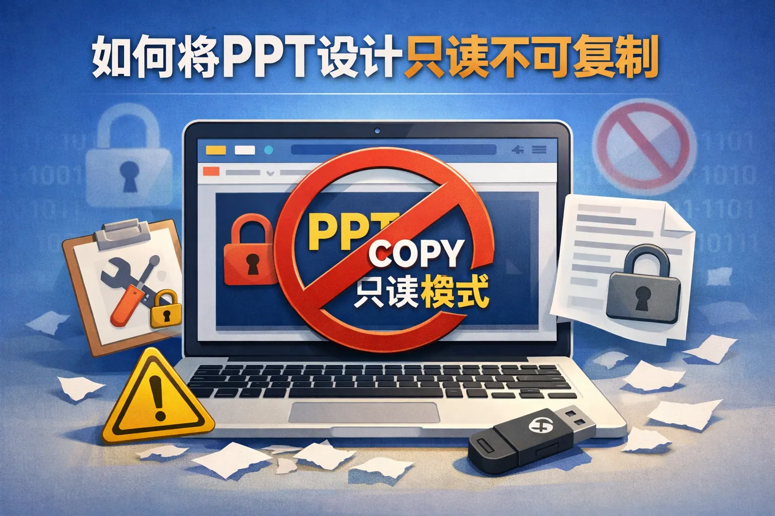 如何将ppt设计只读不可复制