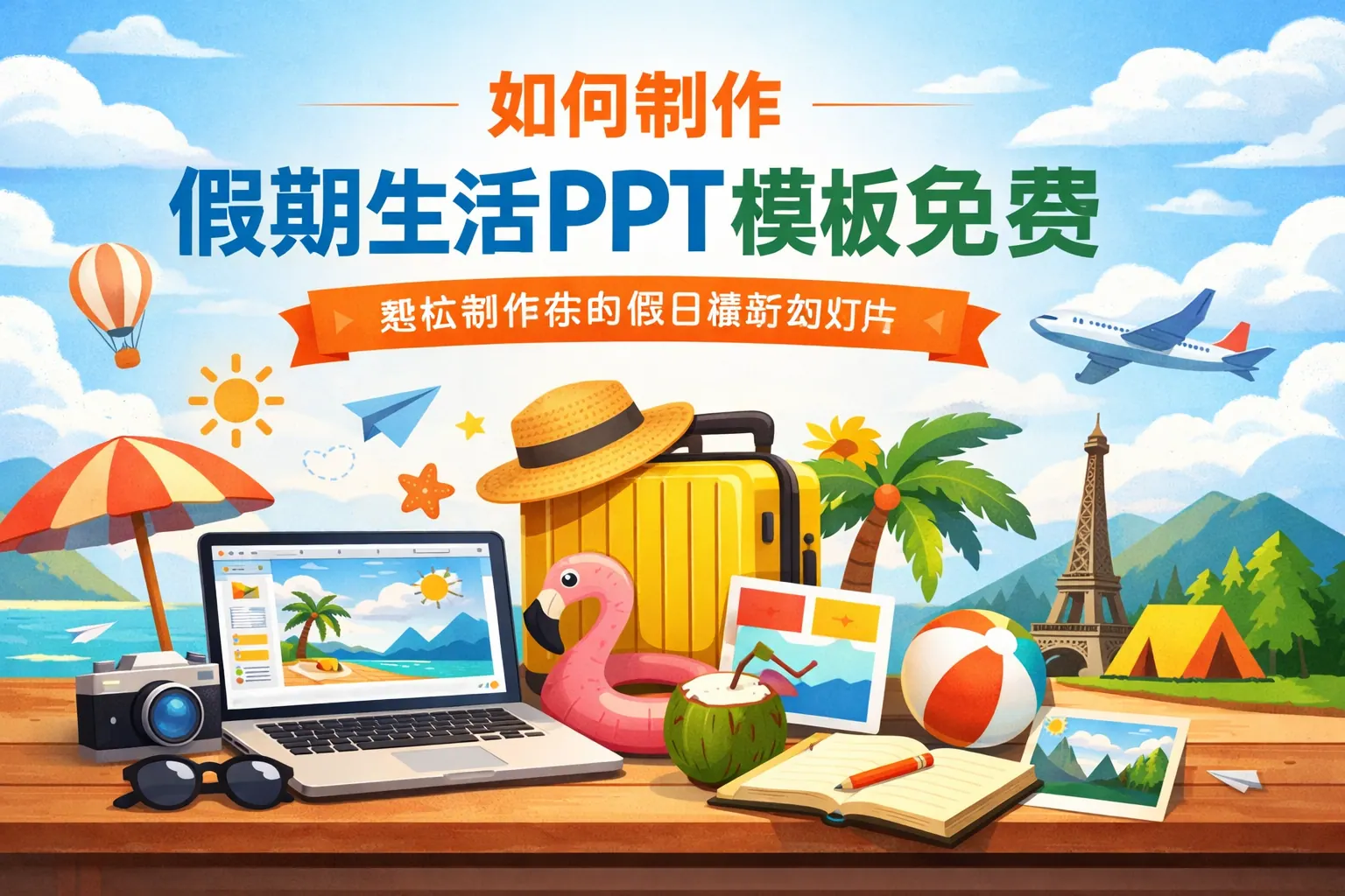 如何制作假期生活ppt模板免费