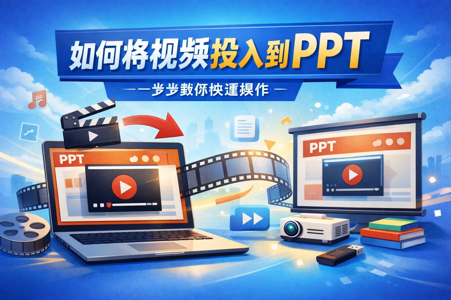 如何将视频投入到ppt