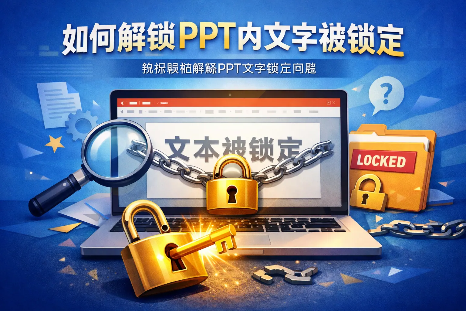 如何解锁ppt内文字被锁定