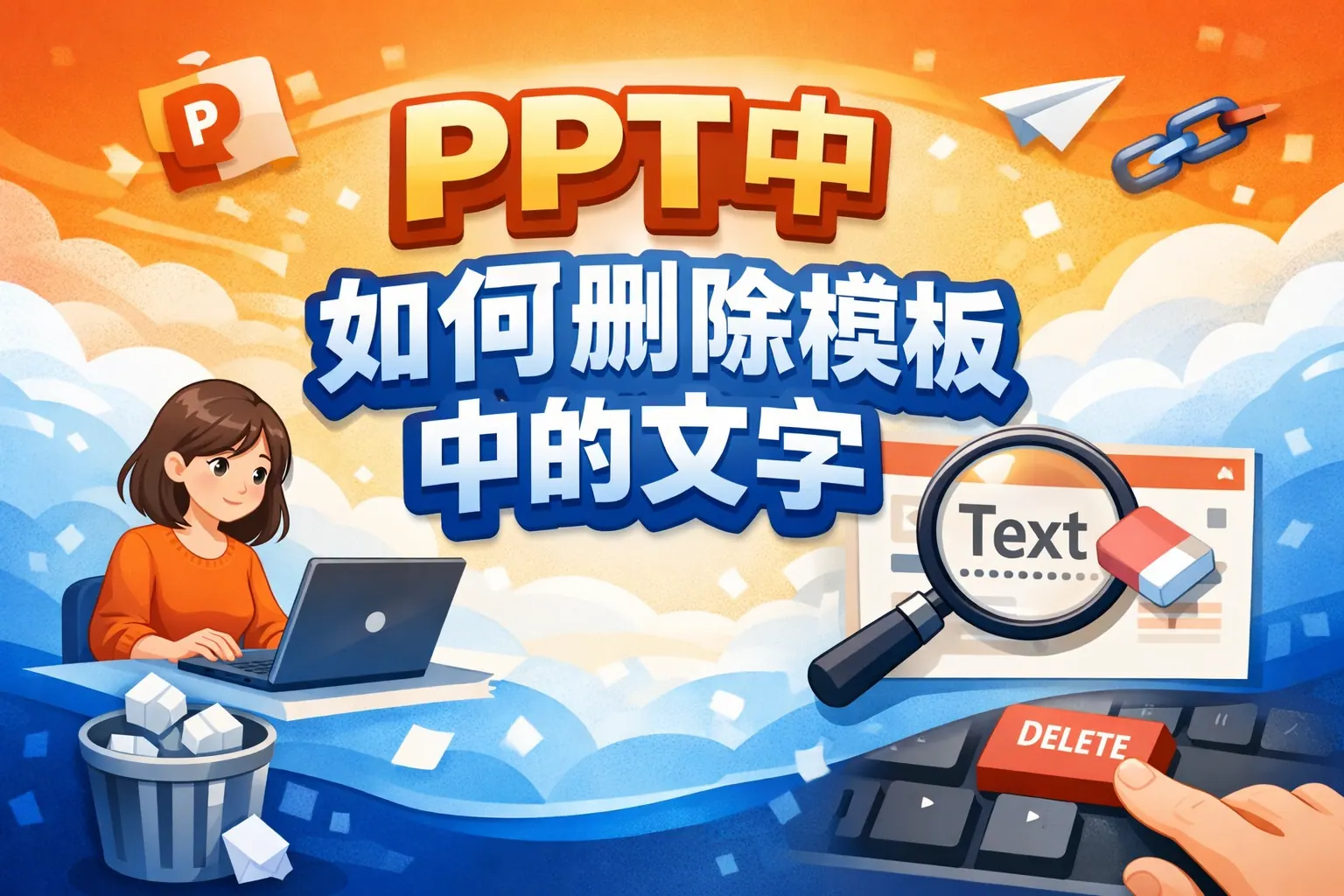 ppt中如何删除模板中的文字
