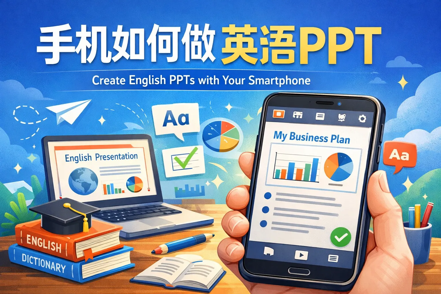 手机如何做英语ppt