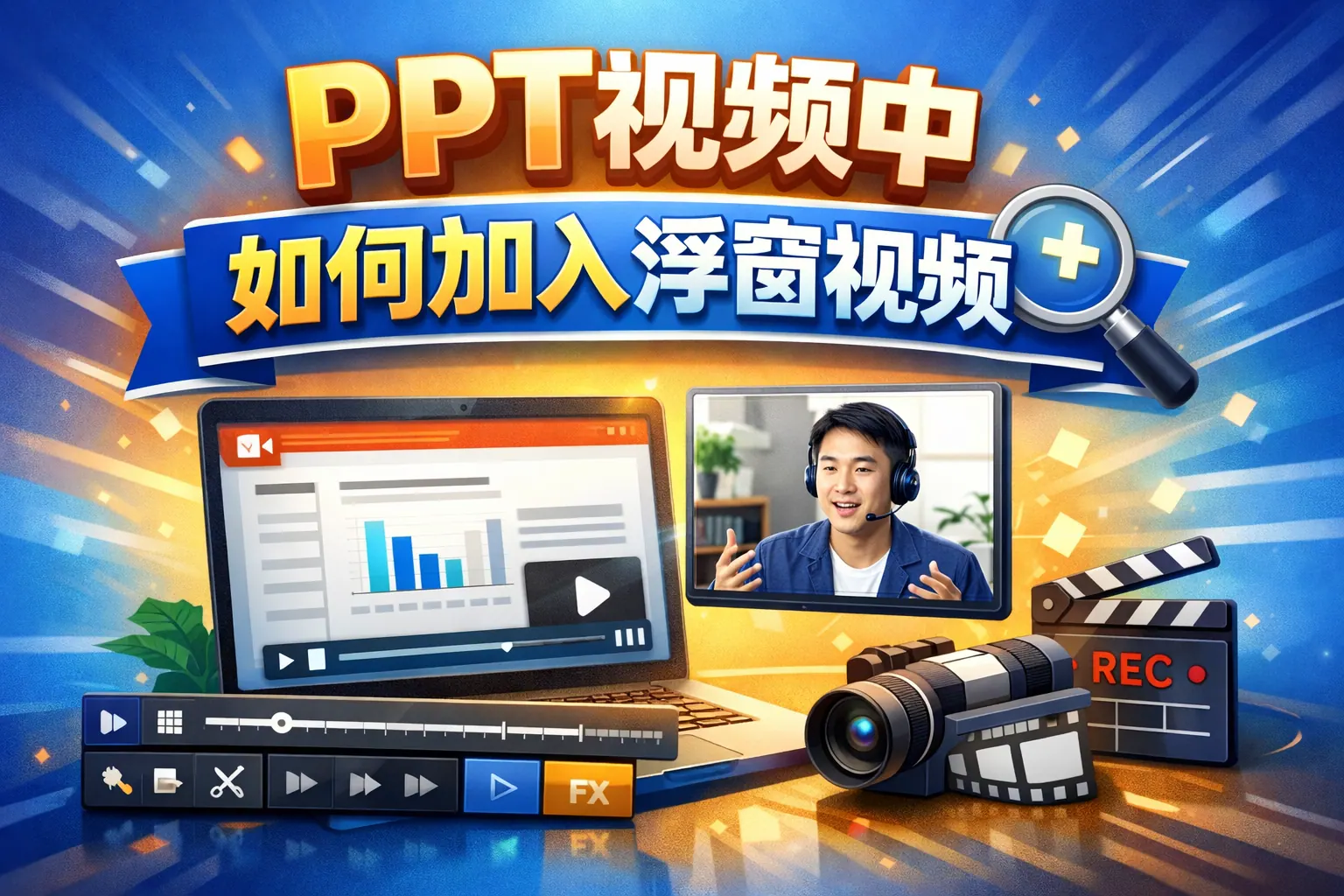 ppt视频中如何加入浮窗视频