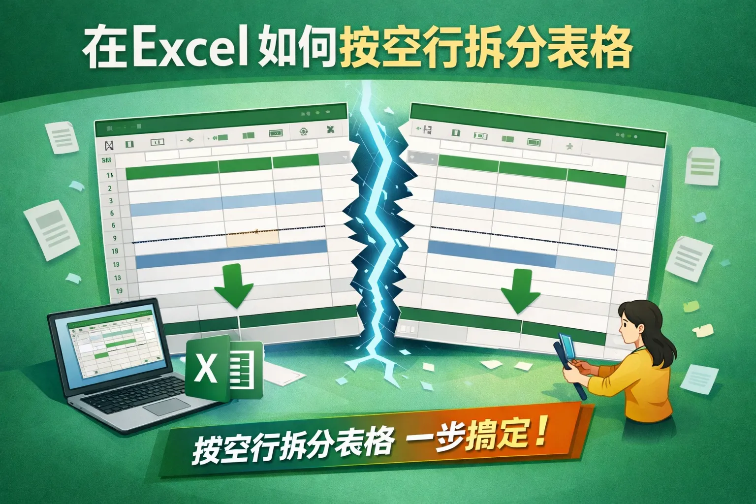 在excel如何按空行拆分表格
