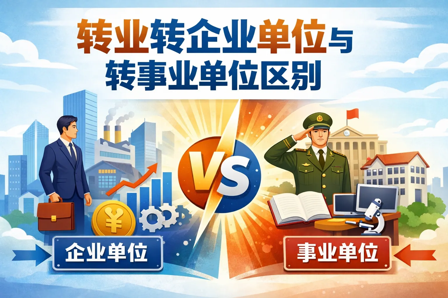 转业转企业单位与转事业单位区别