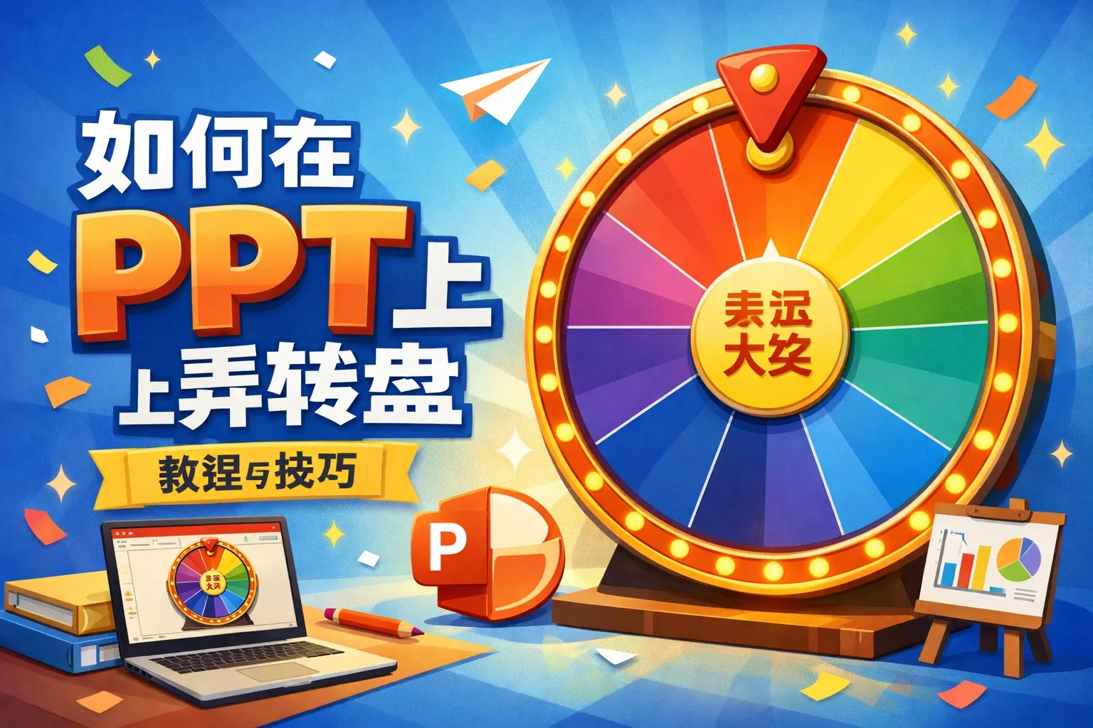 如何在ppt上弄转盘
