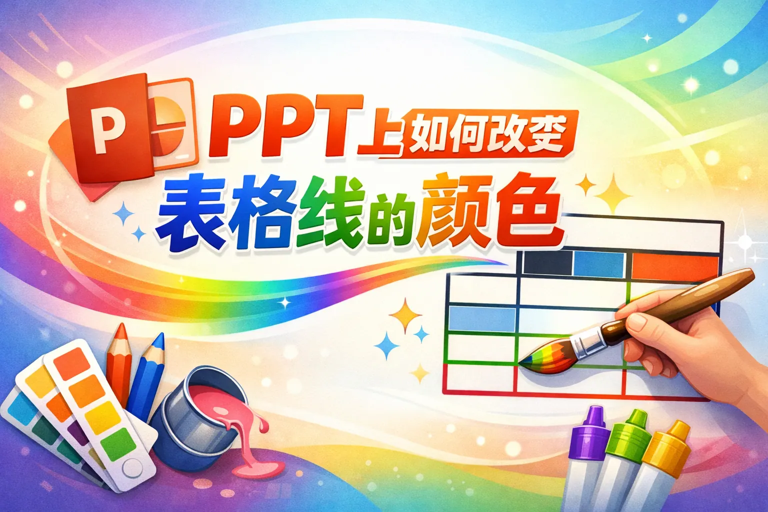 ppt上如何改变表格线的颜色